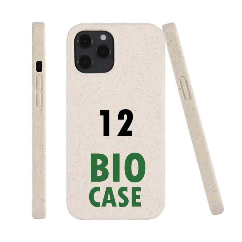 

Low MOQ Eco Friendly 100% Plant Fully Biodegradable Smartphone Cell Phone Case Black White, As picture