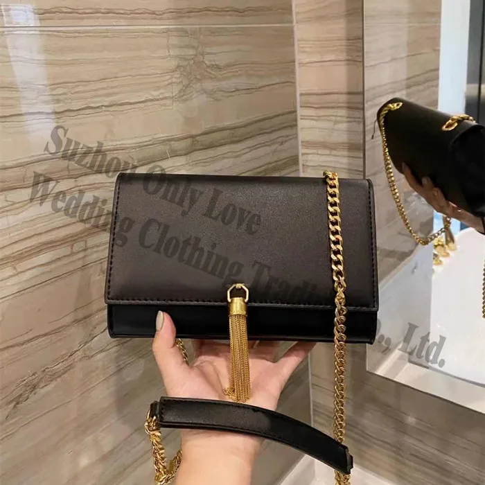 

Free Shipping Ladies Bag Black Chain Strap Flap Ture Leather Crossbody Handbags