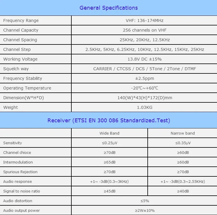 QYT Walkie Talkie  VHF High Power 100W QYT KT-780 PLUS Base Station Radios Mobile Radio Transceiver