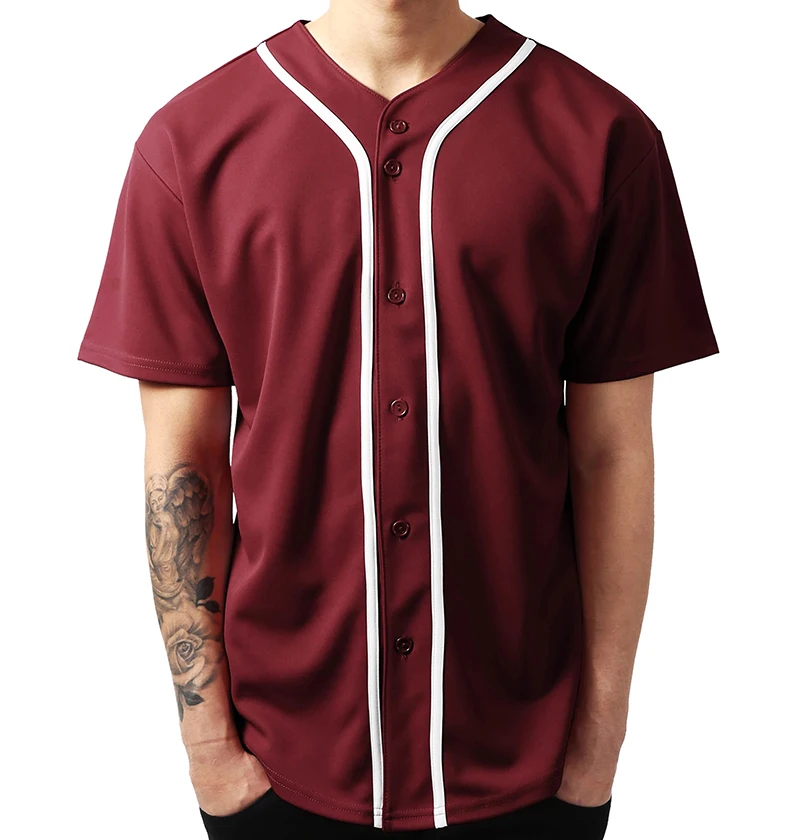 

Custom Logo 100% Polyester Sublimation Button Down Baseball Jersey, Customized color