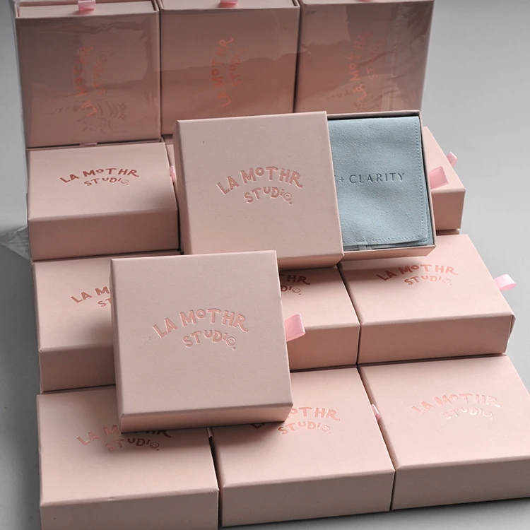 

Unique products custom boxes for satin jewelry packaging box with pouch