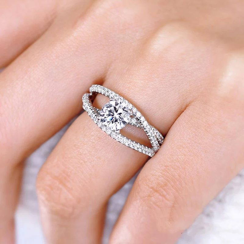 

Fashion Jewelry High Quality Wholesale KYRA0683 CZ Rings 3A Zircon Rings Jewelry for Women, Silver