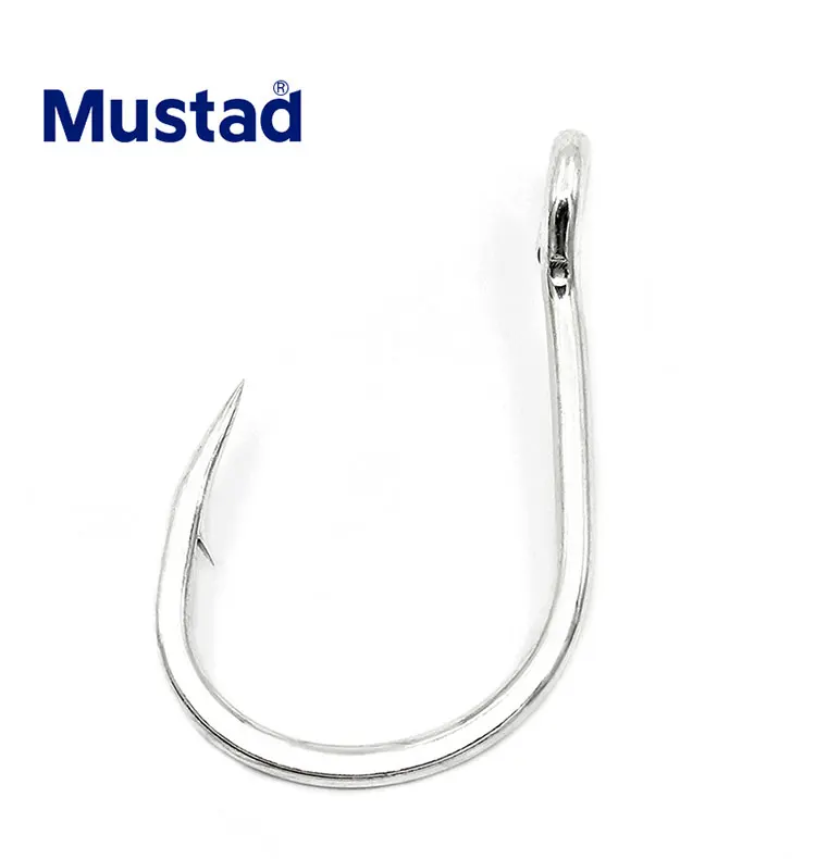

Mustad 10881Strengthen High Carbon Steel Jig Barbed Single Fishing Hooks, As picture shows
