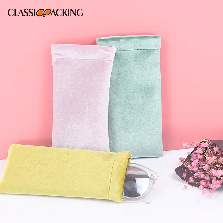 

Wholesale ready stock felt pouch bag sunglasses spring velvet design optics reading glasses case, Many colors