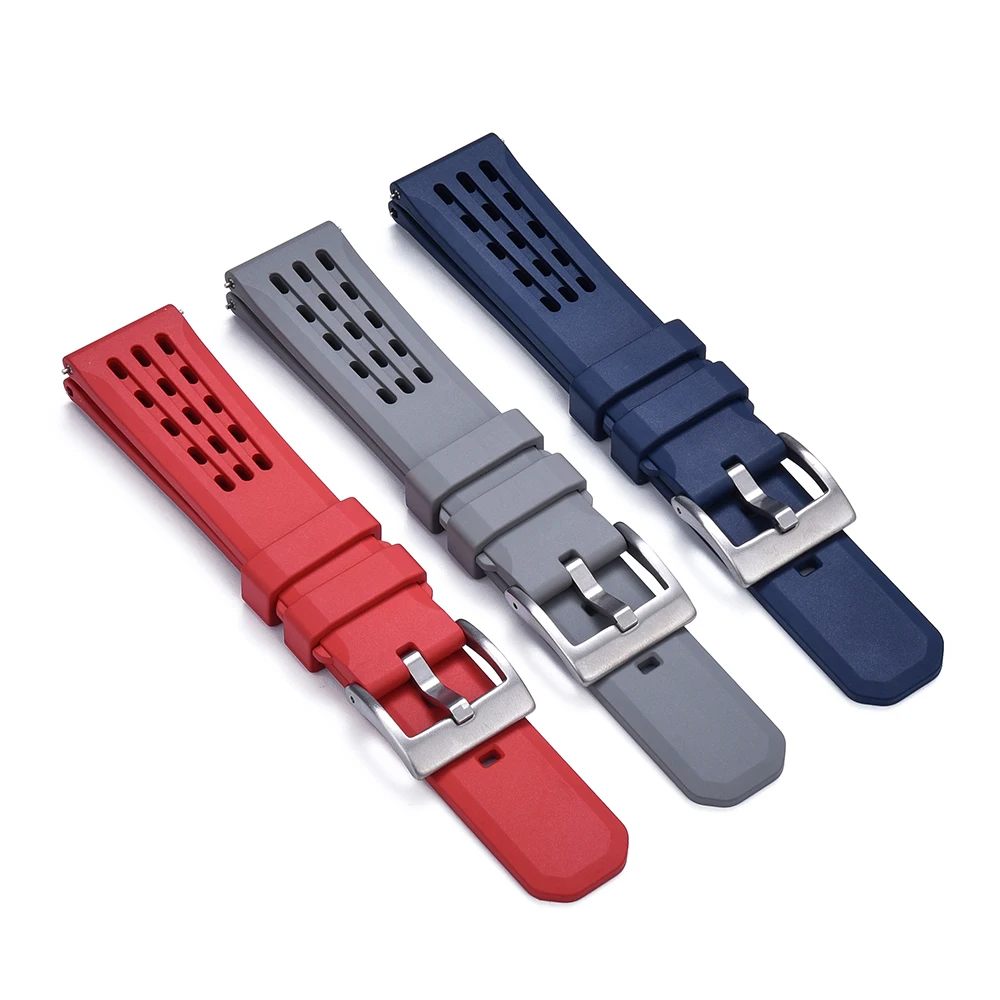 

Juelong Porous Structure Quick Release Rubber Watch Strap 20mm 22mm Premium FKM Rubber Watch Band