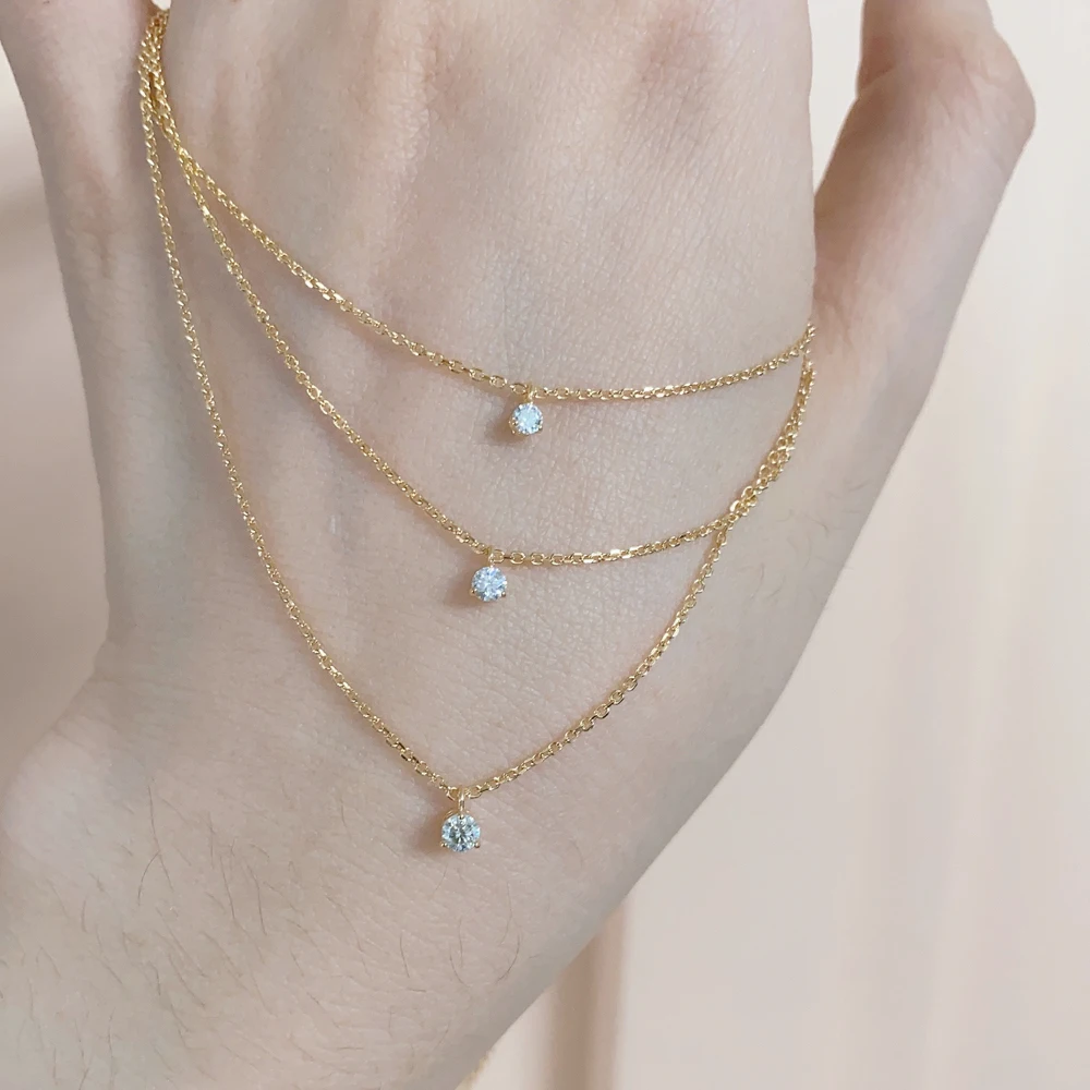 NEW Design  925  Sterling Silver Necklace 18k  Gold Plated Necklace Moissanite  Necklace Jewelry for Women Fine Jewelry