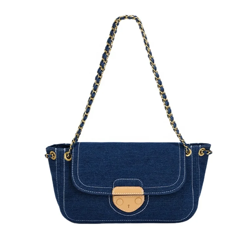

Factory Direct Chain Crossbody Canvas Bag Custom Logo Large Shoulder Bag For Women