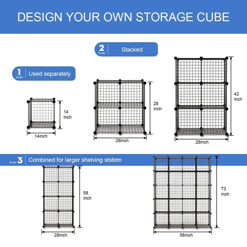 Interlocking Stackable Metal Wire Cube Storage For Clothes Buy Metal