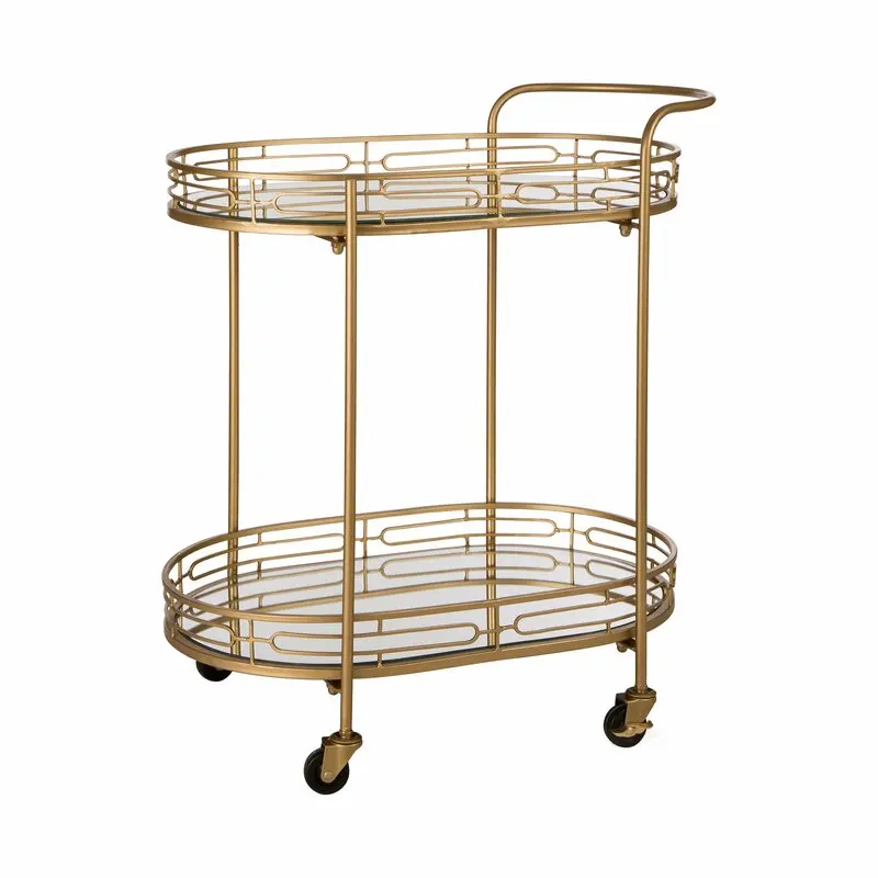 Swt Home Kitchen Gold Metal Rolling Bar Cart With Wheels Buy Drinks Trolley Kitchen Serving Trolley Cart Serving Cart With Wheels Product On Alibaba Com