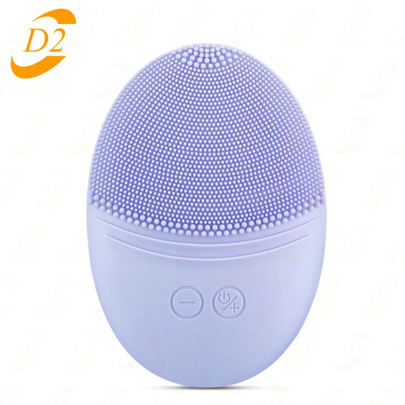 

New Facial Cleansing Brush made with Ultra Hygienic Soft Silicone, Waterproof Sonic Vibrating Face Brush for Deep Cleansing, Pink/purple cleansing skin deep washing massage brush