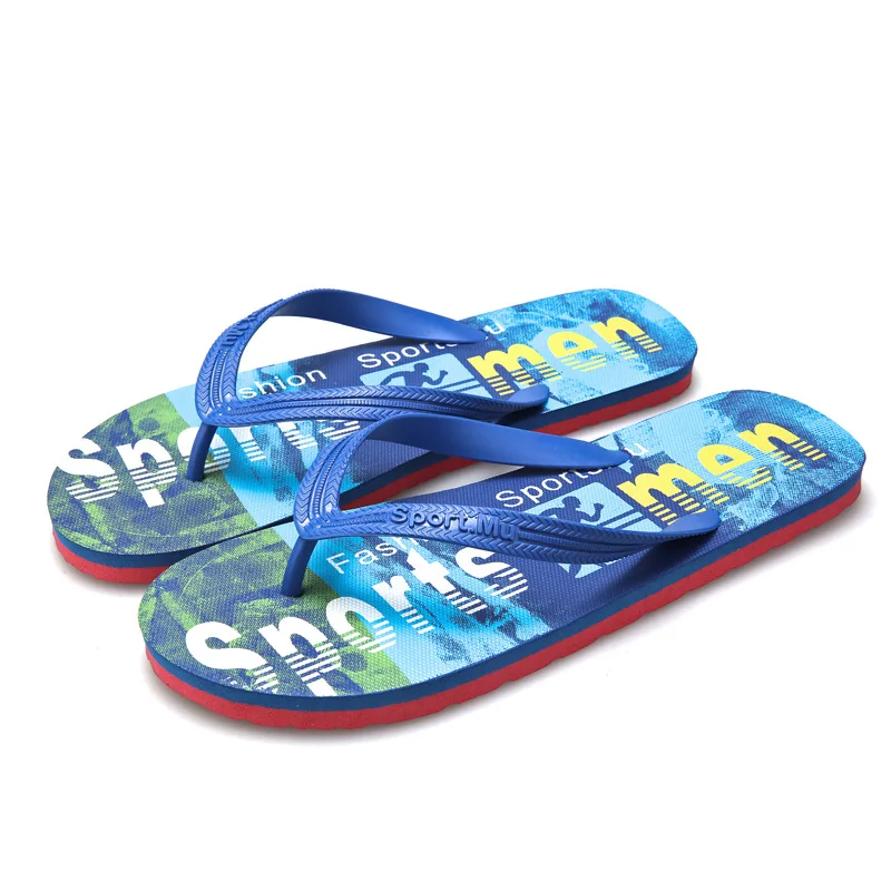 

2021 summer men's flip flops two color letter printed Flip Flops Beach Shoes OEM customization