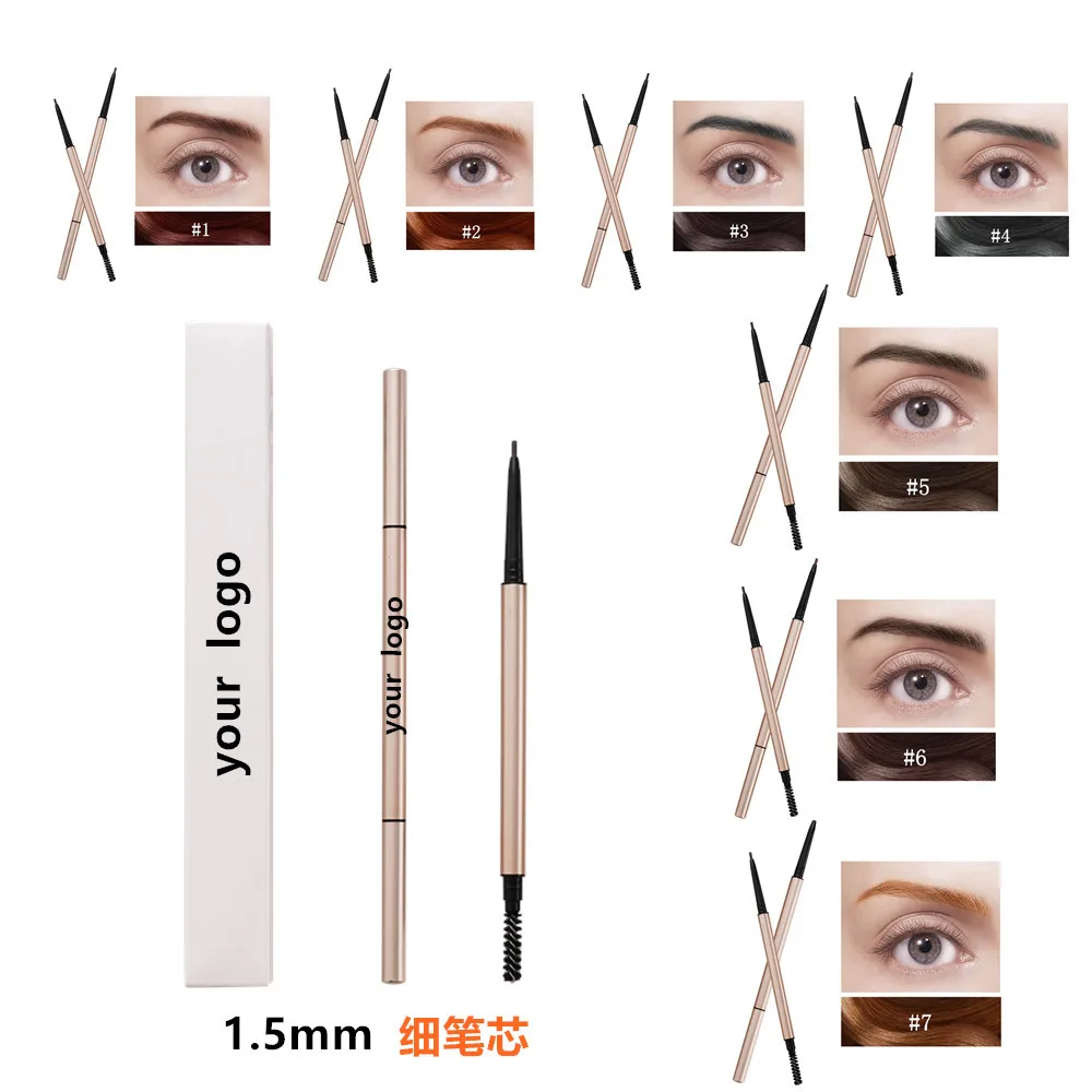 

Double head eyebrow pencil waterproof and sweat resistant extremely fine automatic non smudging color makeup