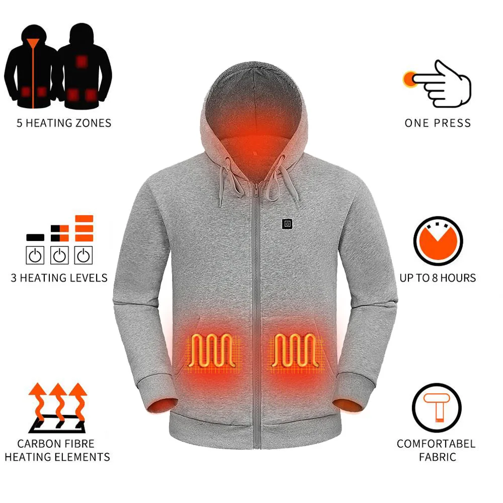 

Amazon top seller wireless manufacture oem design usb heating tech heated hoodie long ski li-ion battery for wholesale/retail, Gray, black