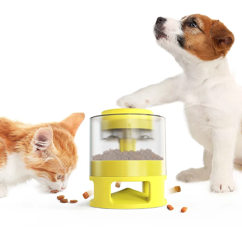 

2021 New Trend Interactive Pet Shaking Leakage Food Container Slow Feed Pet Tumbler Toy, Blue, green, yellow