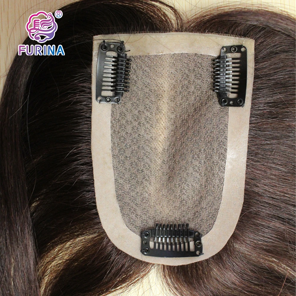 

High Quality 8*12 Handtied Human Hair Toupee Women Black Remy Human Hair Topper Wig with Clips, Pic showed/pure color/ombre color