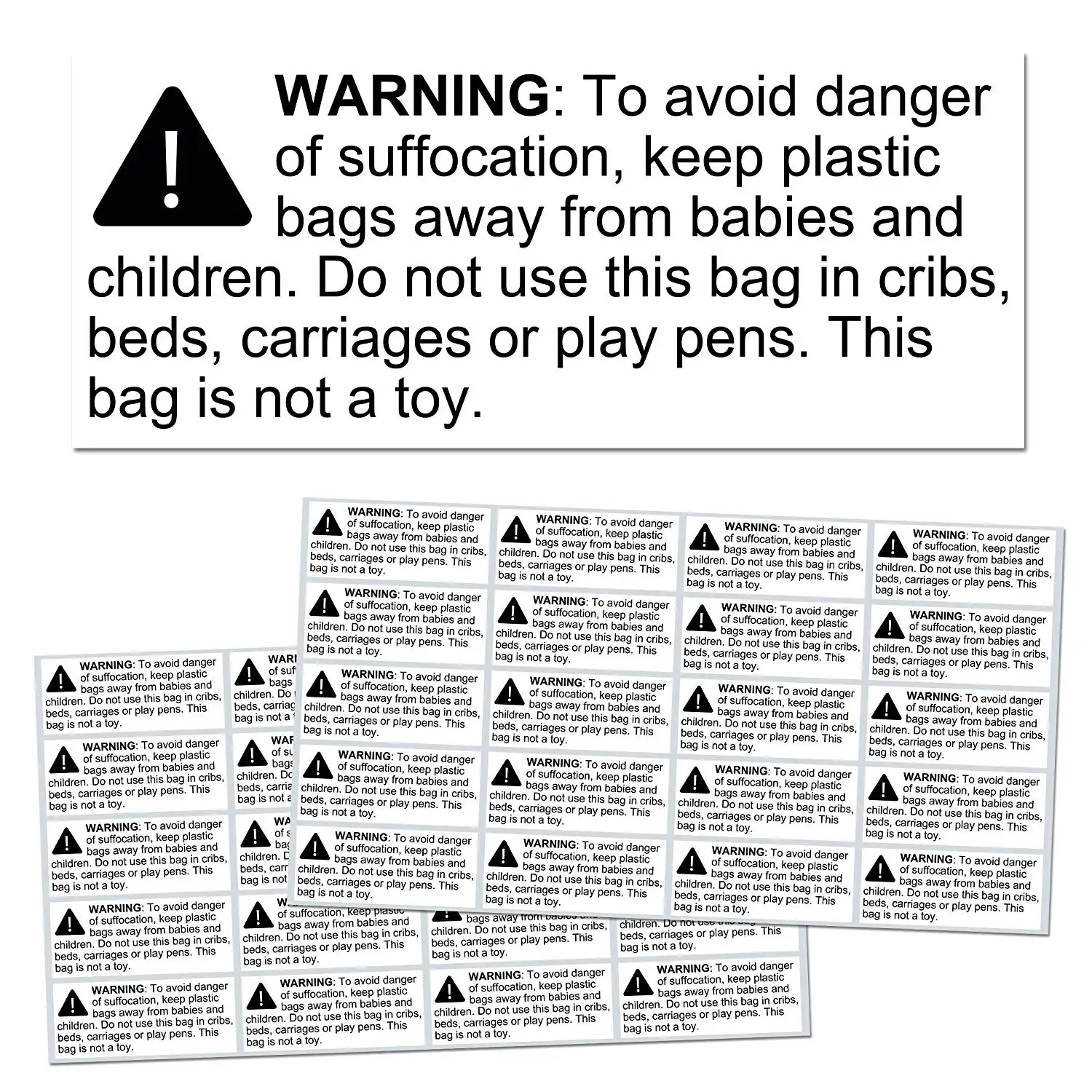 Labels Quality Warning Of Suffocation Stickers