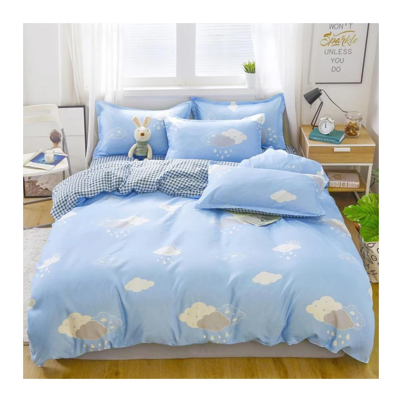 

Hotel Duvet Cover Factory Supply Luxury 100% Cotton 4 Pieces Bed Sheet Set Quality Comforter Bedding Set with 2Pcs Pillow Case