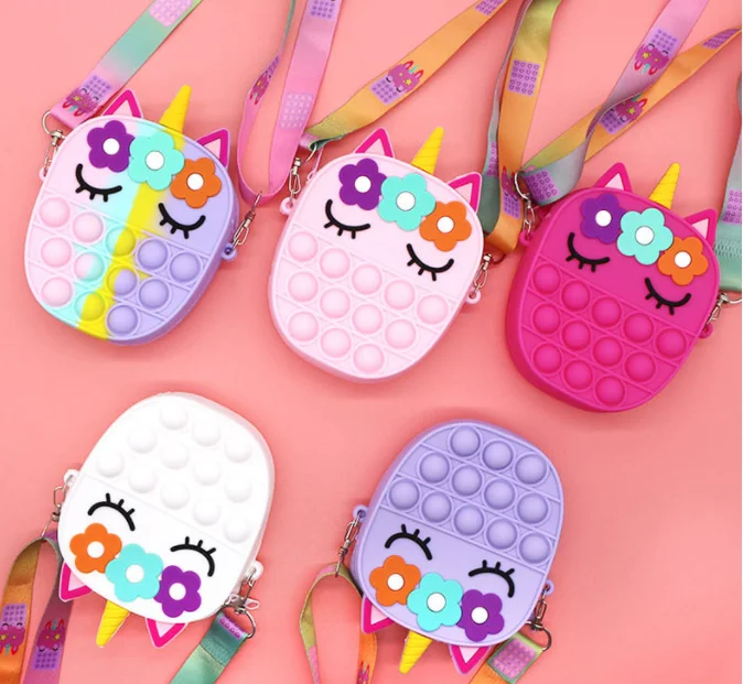 

Free Sample New Arrival Pet Purse Inspired Kids Bags Silicon Coin Little Girls Small Unicorn Purses Coin Bag for Students, Depend on the products