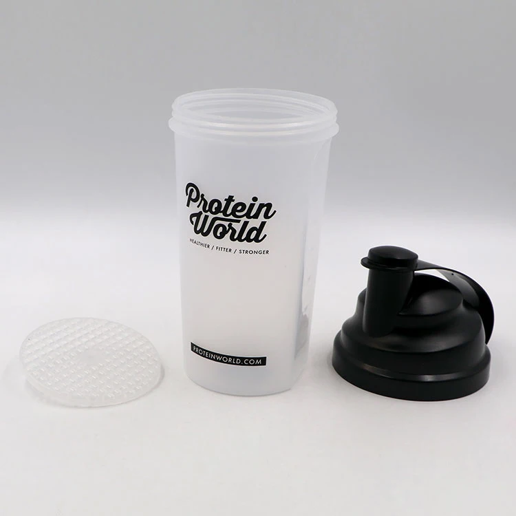 
Real wholesale high quality 700ml food grade custom logo joyshakers cup plastic black sports gym filter protein shaker bottle 