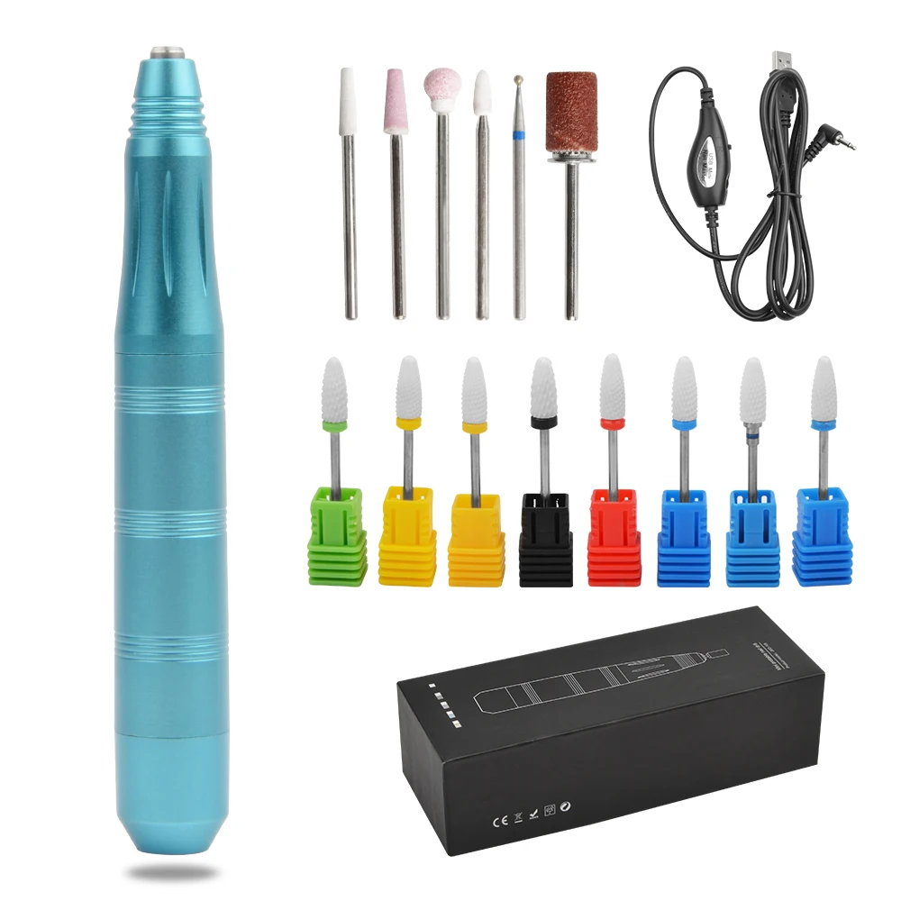 

Jimdoa mini manicure machine usb plug adjustable speed and rotation nail drill handpiece pen
