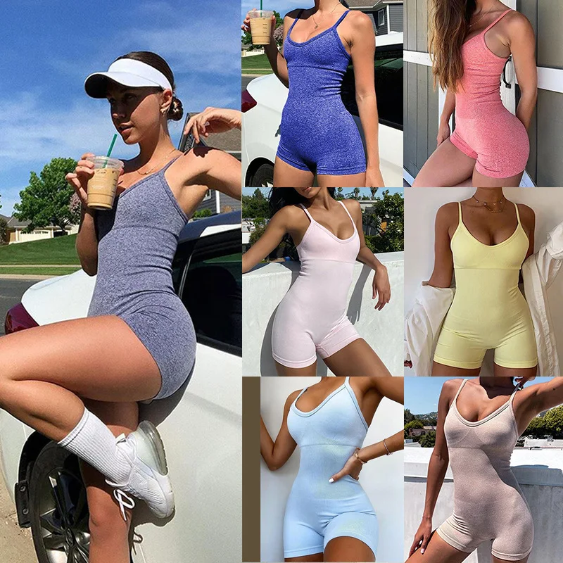 

Women Sexy Yoga Bodysuit One Piece Sports Suit Workout Gym Fitness Yoga Jumpsuit