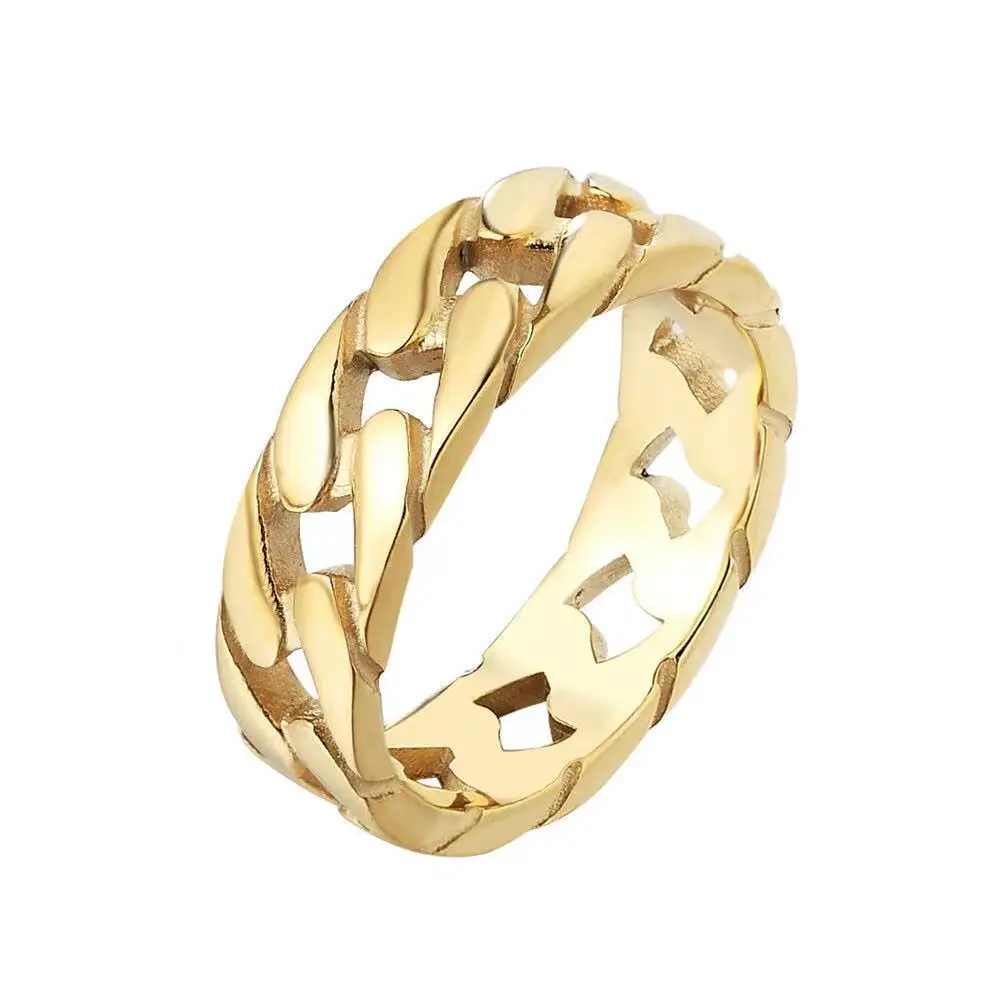 

Chinese jewelry ring manufacturers direct wholesale Cuban chain ring jewelry stainless steel chain ring