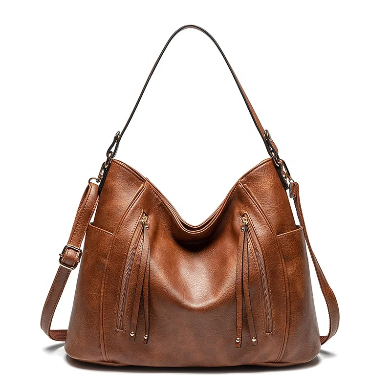

Vintage Womens Leather Hobo Handbags Tote Bag Top Handle Bag Satchel Designer Purses Crossbody Bag with Zipper