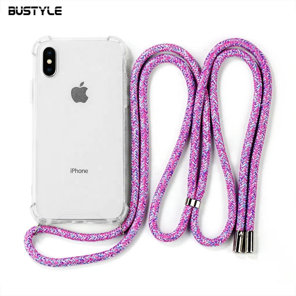 Anti-fall Hanging Rope Lanyard Phone Case for iPhone XR Crossbody Phone Case for iPhone XS MAX Cell Phone Case for iPhone 11