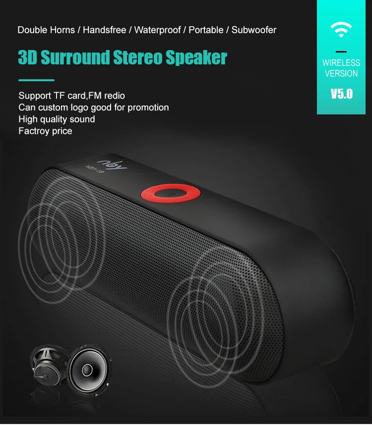 Fast delivery high quality sound nby-18 blue tooth speaker with wireless microphone - ANKUX.COM