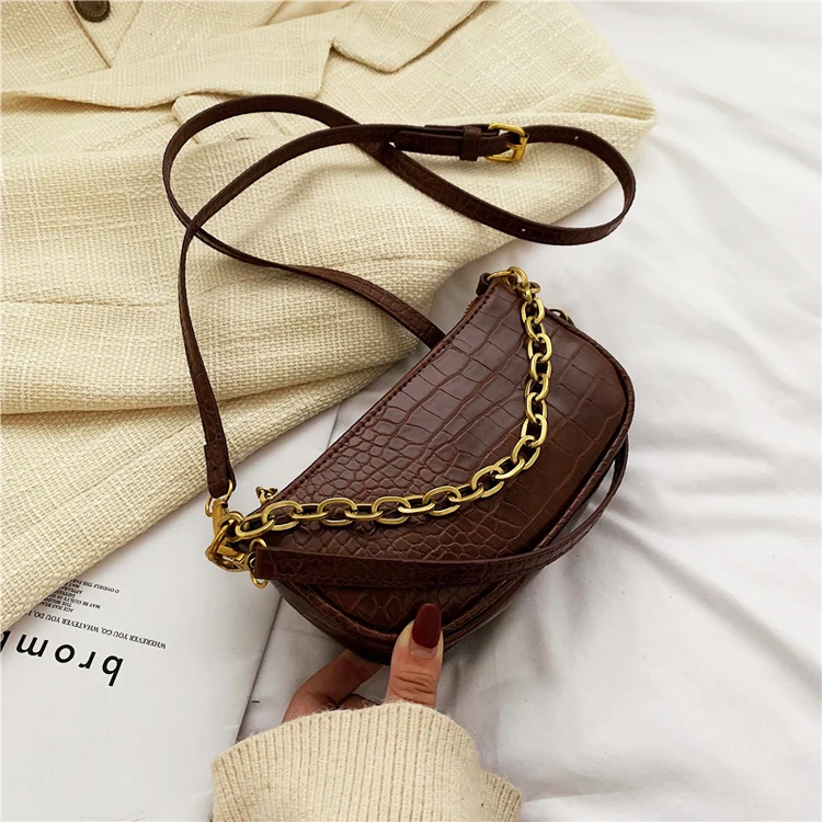 

Crocodile Pattern Leather Luxury Designer Tote Bags French Clutches Underarm Shoulder Bag for Women, Light brown,red,black,coffee