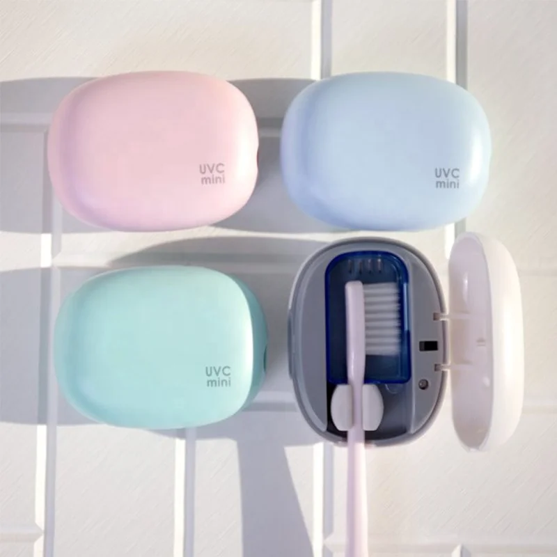 

uv led light tooth brush sterilization box uvc portable Sterilizer toothbrush sanitizer, White ,pale blue,pale green ,pink