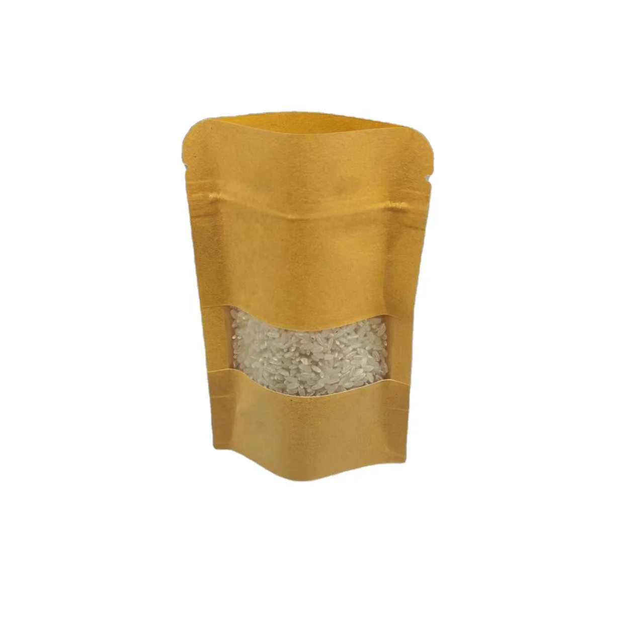 

Kraft Paper Sachet Stand Up Pouch Kraft Paper Bag With Window Kraft Stand Up Paper Pouch