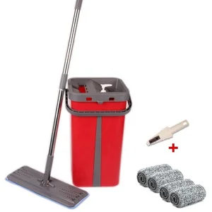 Image of 2019 Hand Free Easy Use Self-washed Magic Flat Mop, mop with bucket, cleaning mop