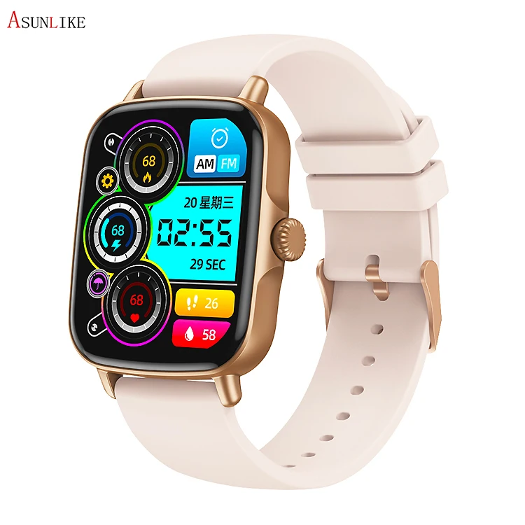 

Amazon Hot Sale 1.69 inch Full Touch Smart Watches ip68 Waterproof With Temperature Heart Rate Monitoring sport AW18 Smartwatch