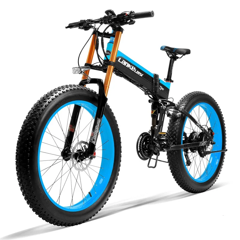 

LANKELEISI XT750PLUS 26 inch fat tire folding electric bicycle 1000w snow bike 48v14.5ah lithium battery, e bike fat bike