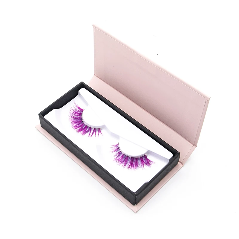 

2020 New Rainbow colorful eyelash 3D synthetic eyelash colorful, Natural black
