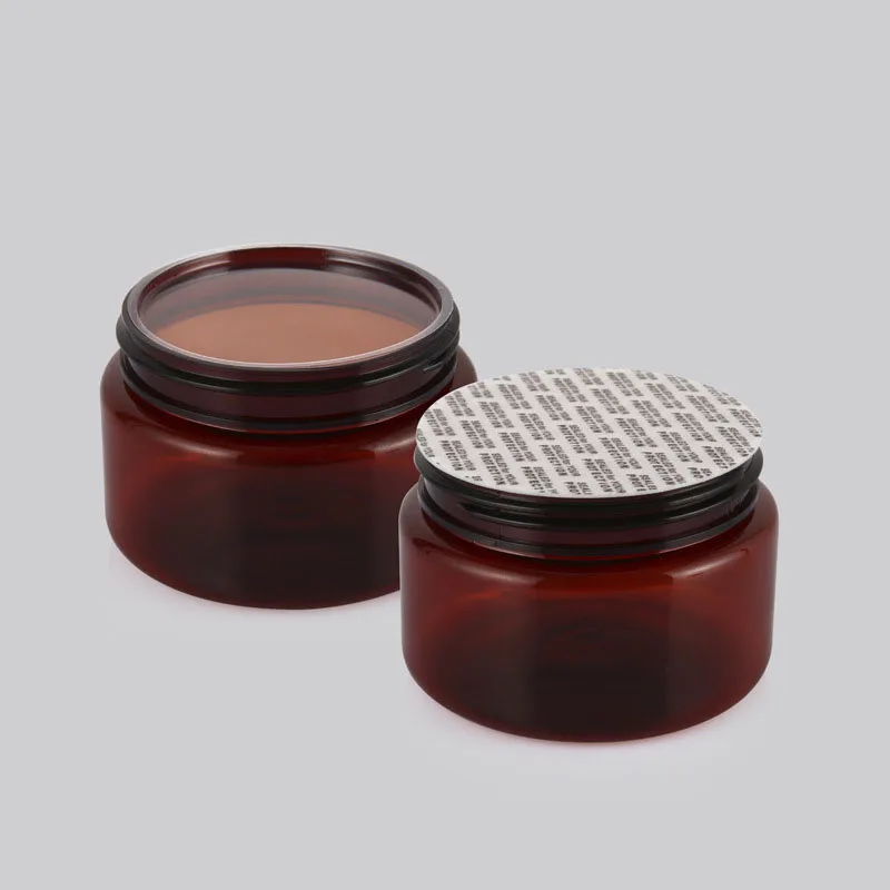 

100g 150g PET cream plastic jar amber large Diameter cosmetic container jar clear 4 oz cosmetic jars with aluminum cap