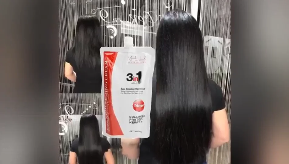 Oem &odm 3 In 1 Anti Frizz Chocolate Hair Straight Cream Best Permanent Hair Straightening Cream