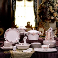 

Hot sell high grade ceramics dish plate 56 pieces porcelain dinnerware set
