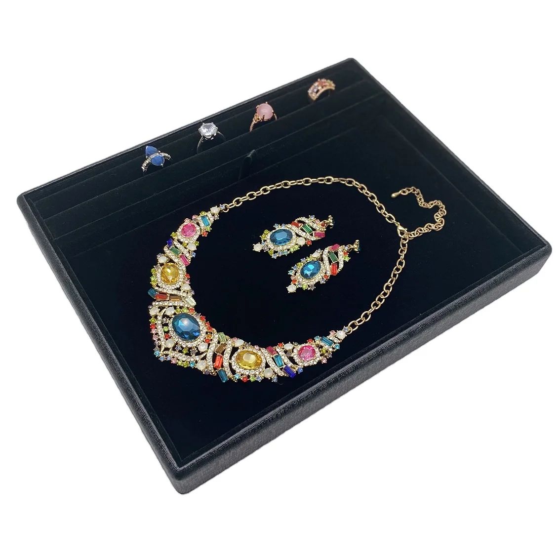 

SESI Jewelry Organizer Rings Cheap Storage Tray Slot Ring Tray Velvet, Customized color