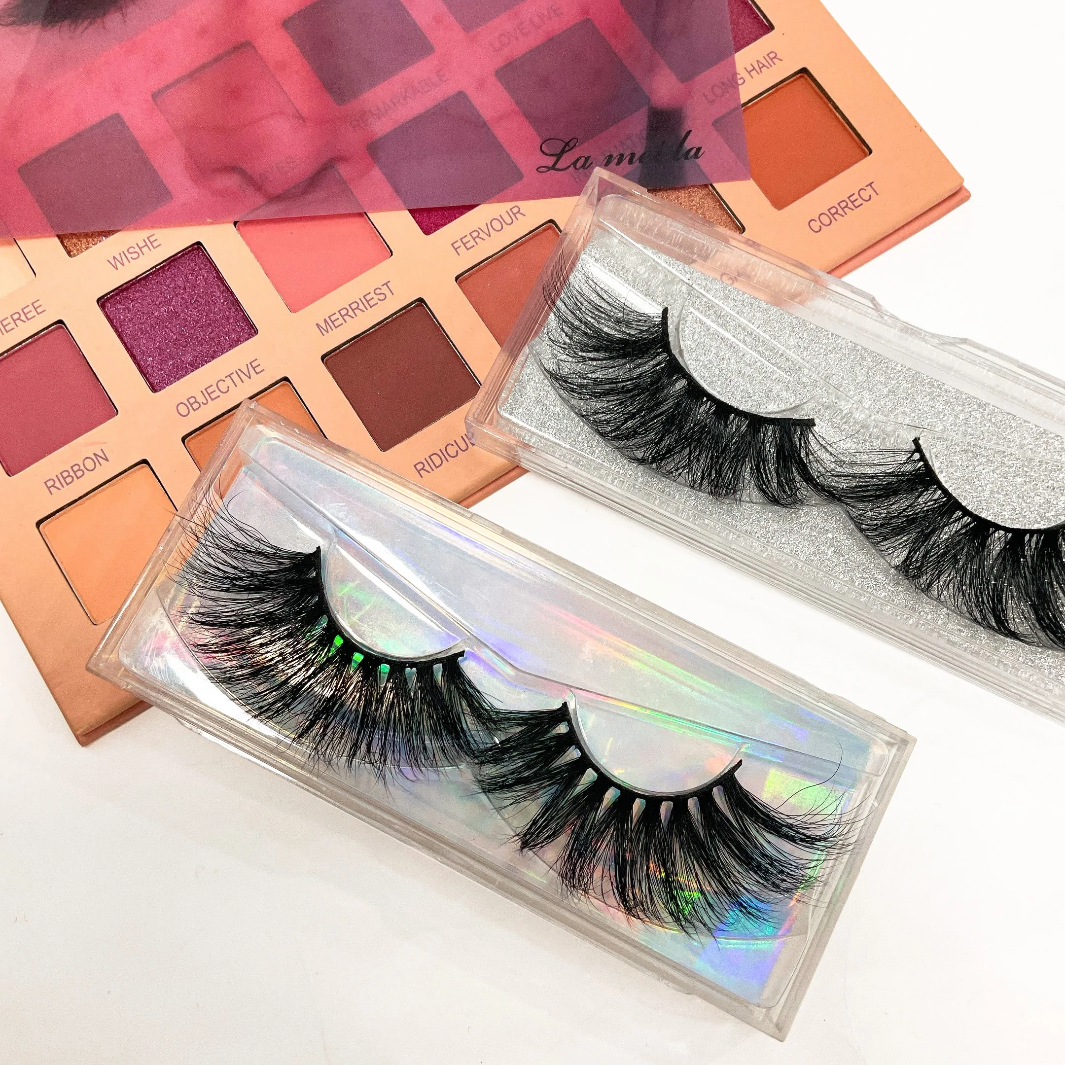 

Wholesale 100% Cruelty Free Vegan 3d lashes Private Label Packaging Real Mink Eyelashes Fluffy 20mm Eyelashes, Black