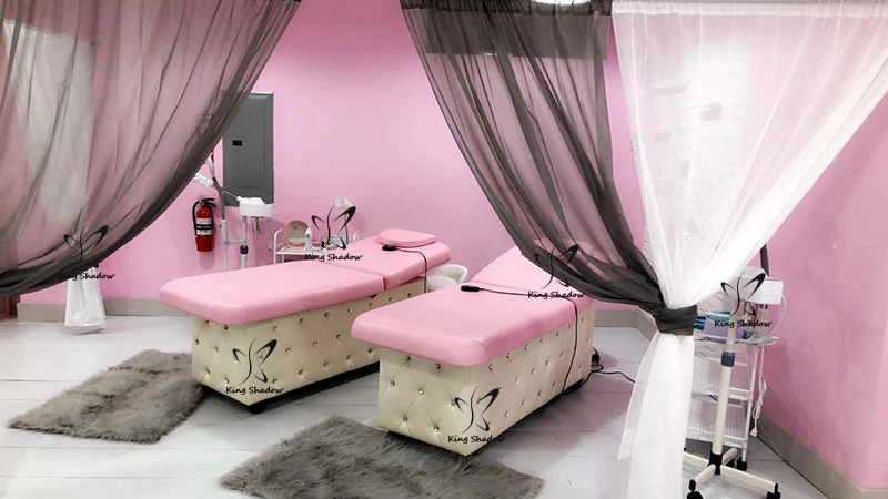 Pink Beauty Salon Furniture Electric Cosmetic Beds Massage Table Spa ...