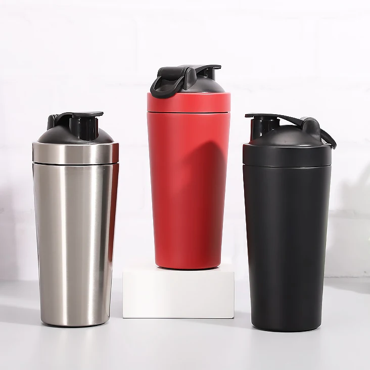 

Wholesale Custom 500ml/750ml stainless steel Plastic Protein Shaker Gym Fitness Shaker Bottle