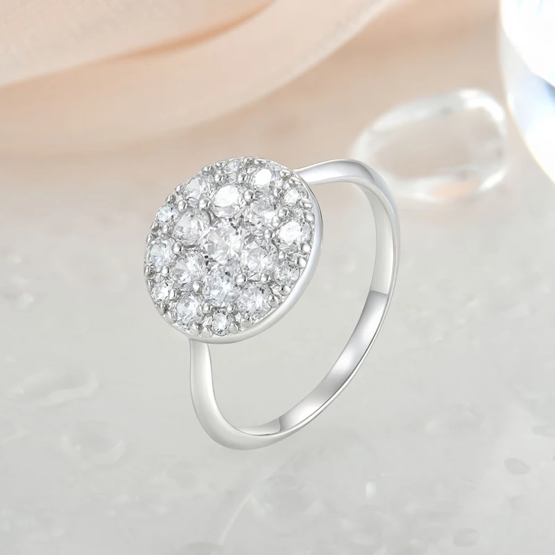 

Fashion jewelry 925 sterling silver CZ 10mm Round stone full ring big diamond rings wedding rings