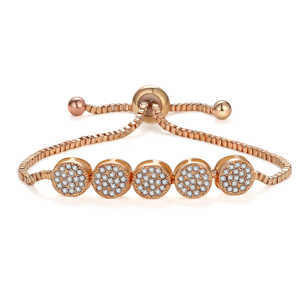 

Stylish Charm Classic AAA Cubic Zircon Roundel Adjustable Bracelets For Women Wedding Diamond Bracelet (KB8271), As picture
