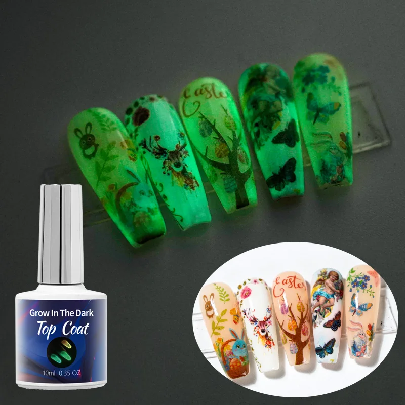 

15ml 0.52 Oz Grow in The Dark Luminous Top Coat Nail Polish Bottle