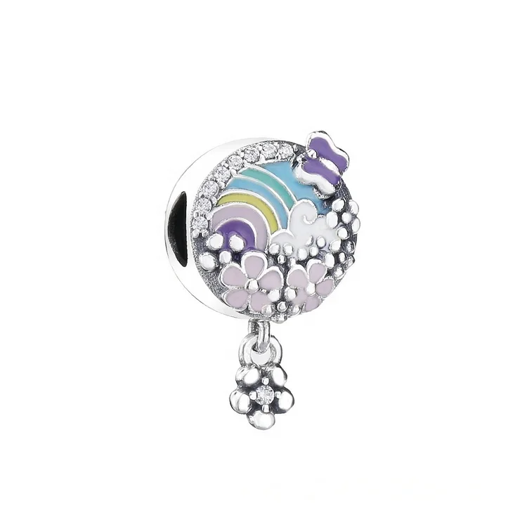 

Hot sale flower pendant rainbow beads for jewelry making