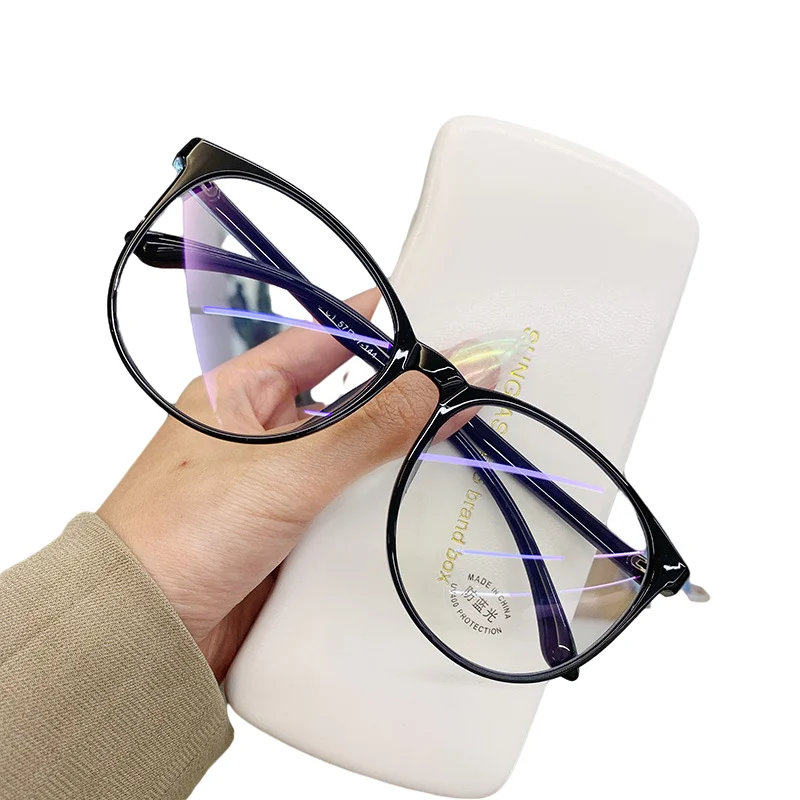 

Fashion Round Anti Blue Light Glasses River Big Frame Filter Blocking Glasses Vintage Unisex Optical Frame