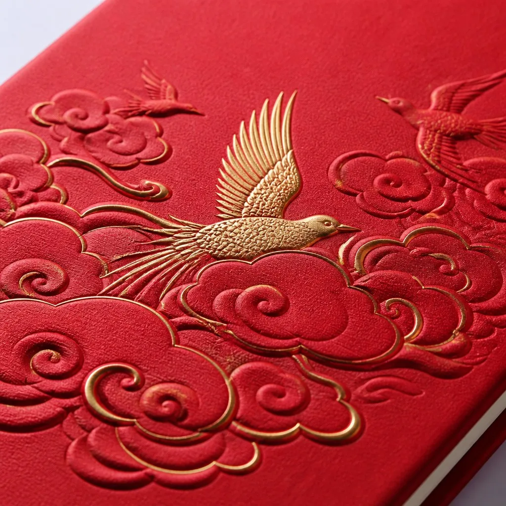 Embossed Gold Foil Tactile Relief Detail