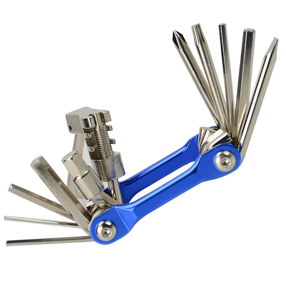 

11 In 1 Steel Pocket Mini Portable Multifunction Cycling Tools Bike Repair Bicycle Multi Tool, Red,blue,gold,black